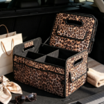 Foldable Multi-Compartment Leopard-Print Trunk Organizer