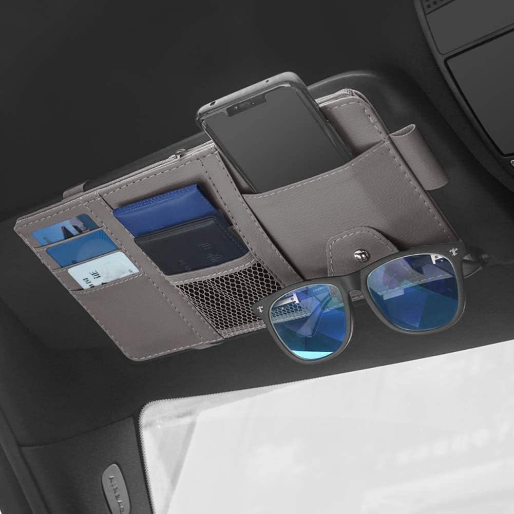 61xPTk4kvL._AC_SL1001_.jpg Grey Car Sun Visor Organizer For Documents - Image 1