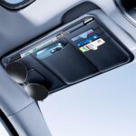 Leather Car Sun Visor Organizer For Sunglasses And Cards