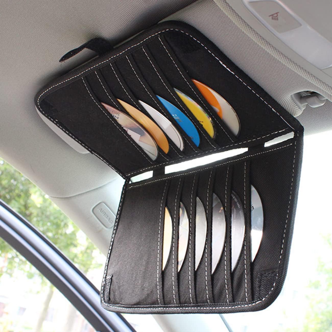 71Yf8v25VxL._AC_SL1300_.jpg Car Sun Visor Organizer With Cd Storage And Tissue Holder - Image 1