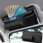 Pu Leather Car Sun Visor Organizer (Black)